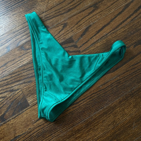 Frankies Bikinis Enzo Cheeky Bikini Bottom in Everglade Green - Picture 4 of 6